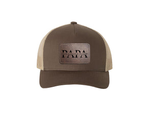 Personalized Papa Hat with Grandkids' Names, Custom Leather Patch Trucker Style for Father's Day, Dad Gift
