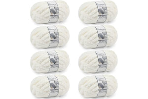 Cozyful Chunky Yarn for Hand Knitting - #10 Chunky Chenille Yarn, Jumbo Big Thick Chunky Yarns for Crocheting, Super Bulky Chunky Knit Blanket Yarns, 8 Skein (25 yds 8 oz Each Skein), Cream