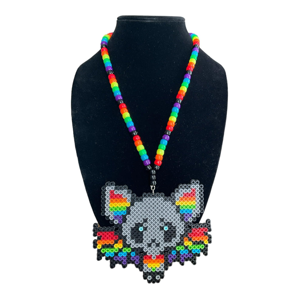 Rainbow Bat Kandi Necklace Festival Rave Party Costume Event