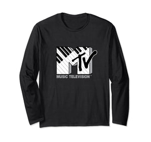 Mademark x MTV - The official MTV Logo with black and white piano keys Long Sleeve T-Shirt