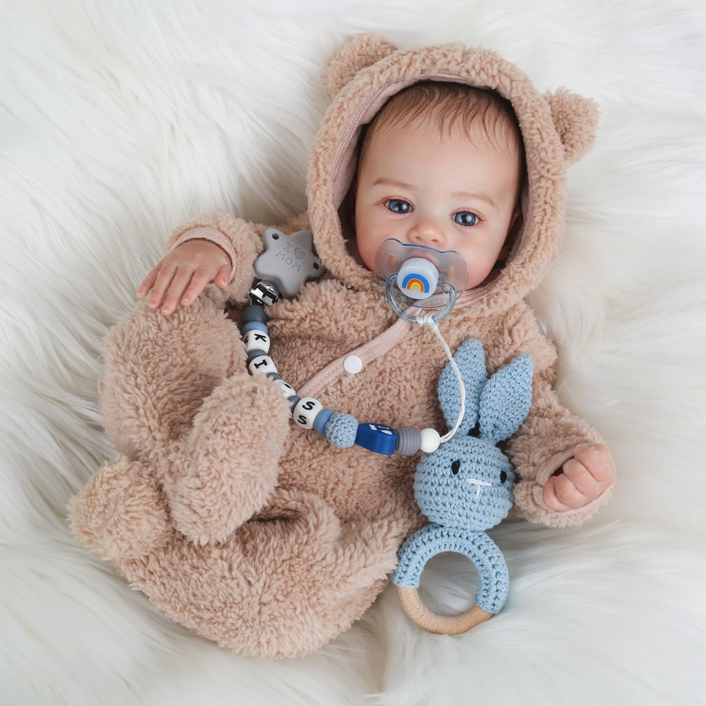 Reborn Baby Dolls - 18 Inch Realistic Baby Doll Lifelike Full Baby Boy Real Life Baby Doll with Soft Vinyl Body can Swimming with Accessories Gifts for Kids 3+