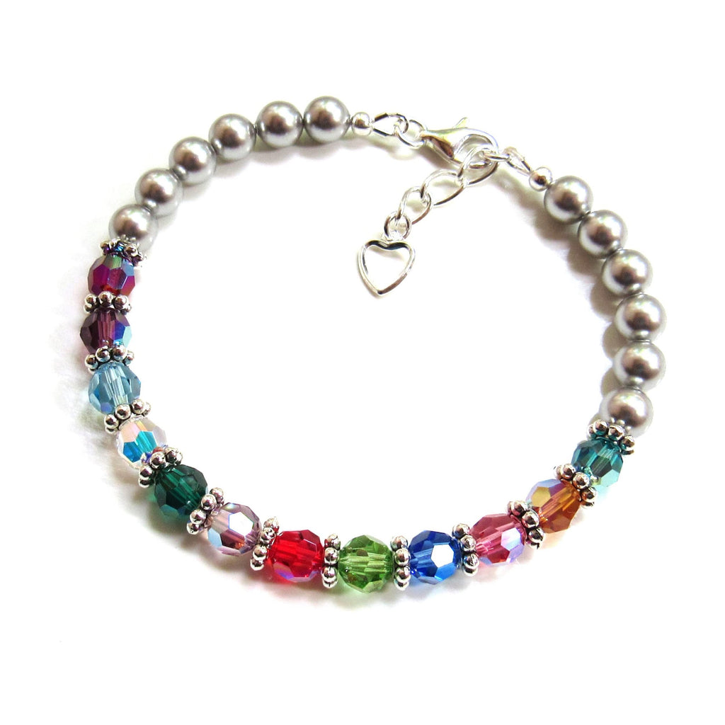 Mothers Bracelet with Birthstones, Include Up To 18 Birthstones and Size, Mother’s Birthstone Jewelry Gifts, Family Birthstone Bracelet, Birthday Gift for Mom Grandma from Kids and Grandkids