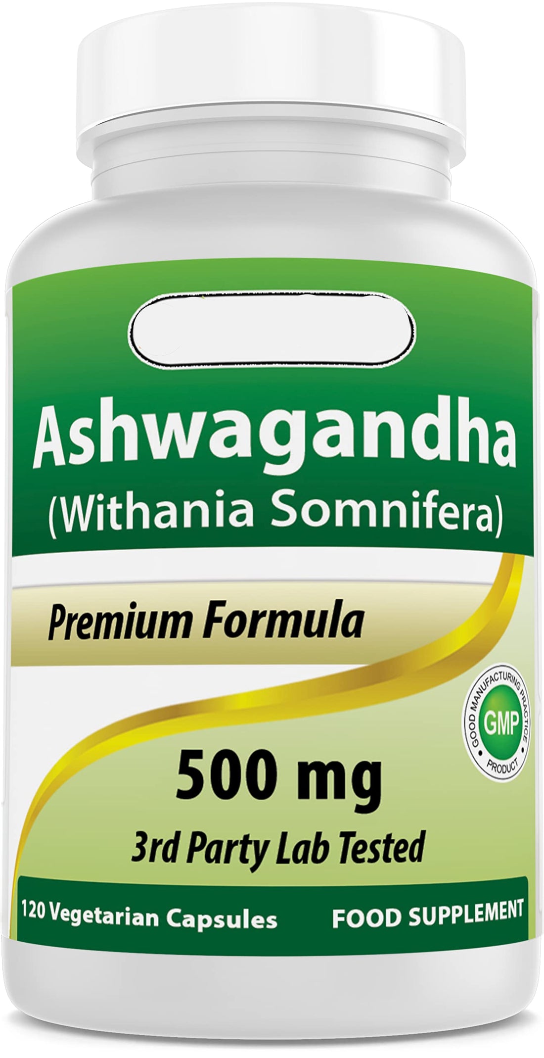 Best Naturals Ashwagandha supplement bottle with green and white label