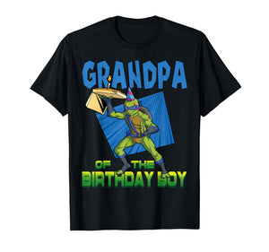 Mademark x Teenage Mutant Ninja Turtles - Leo Grandpa of the Birthday Boy Pizza Theme Party T-Shirt