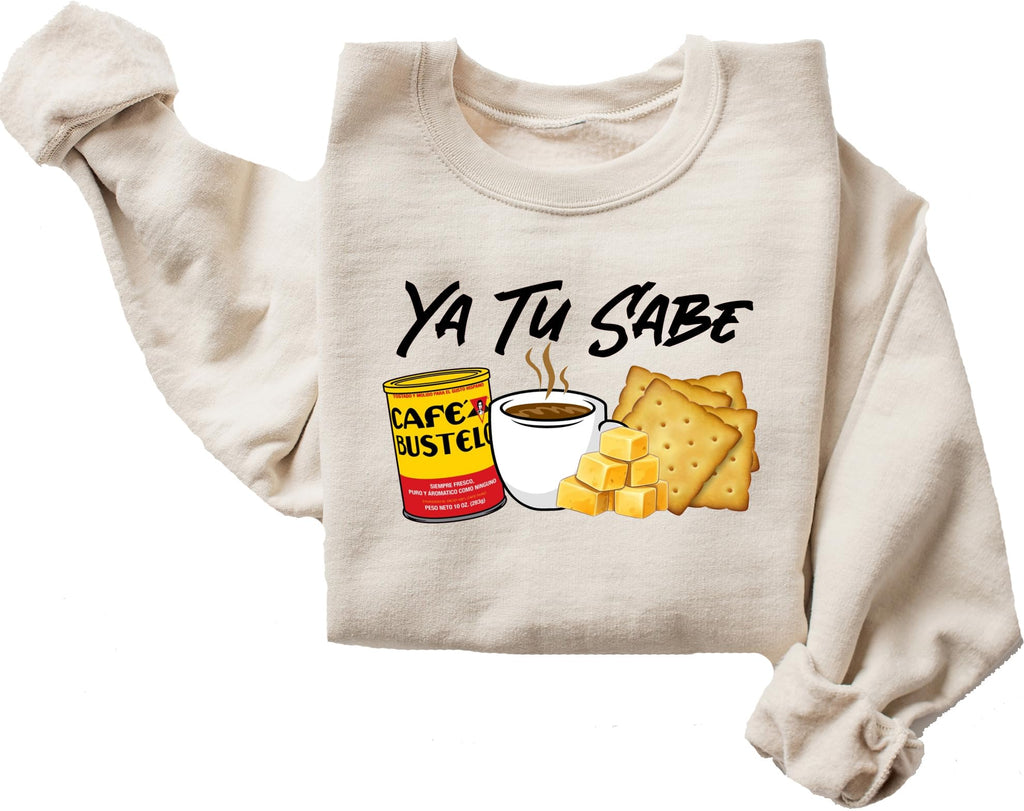 ElixirStreet Funny Latina Shirt, Cafecito Cheese Queso Galeta Biscuit Tshirt, Ya Tu Sabe Sweatshirt, Export soda queso Shirts Multi Color