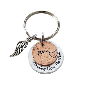 Pennies From Heaven Gift Keychain, Personalized Gifts Pennies, Choose Penny Year, Personalized Gifts Pennies, Dad Memorial Keychain for Loss of Loved One Mom, Loss of Husband Sympathy Gift