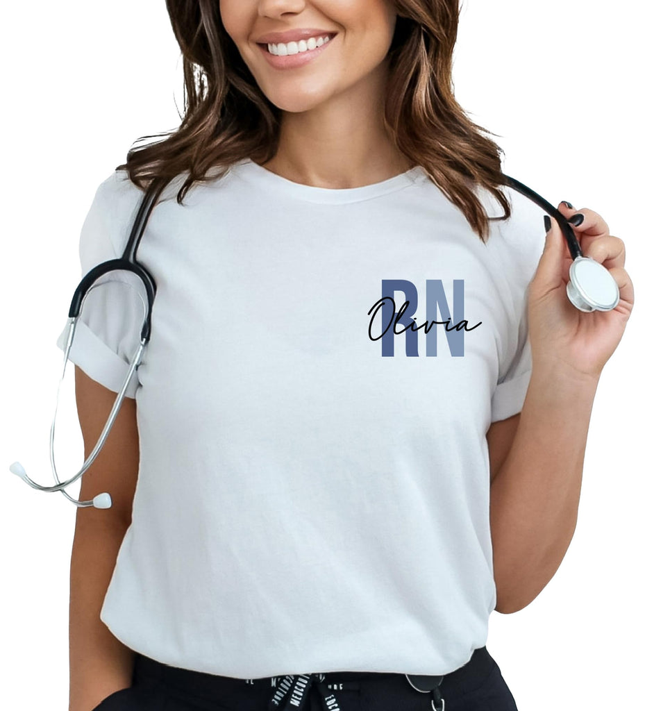 Personalized Nurse Shirt Custom Name Nurse Tshirt Gifts RN Shirt for Nurses Registered Nurse Tshirts for Women Nurse Week Nurses Day Gifts