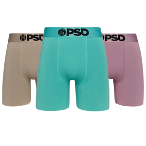 PSD Mens Boxer Briefs - Essentials Cotton 3-Pack, Standard Length Underwear Pack, Breathable Moisture Wicking Boxer Briefs for Men, X-Large