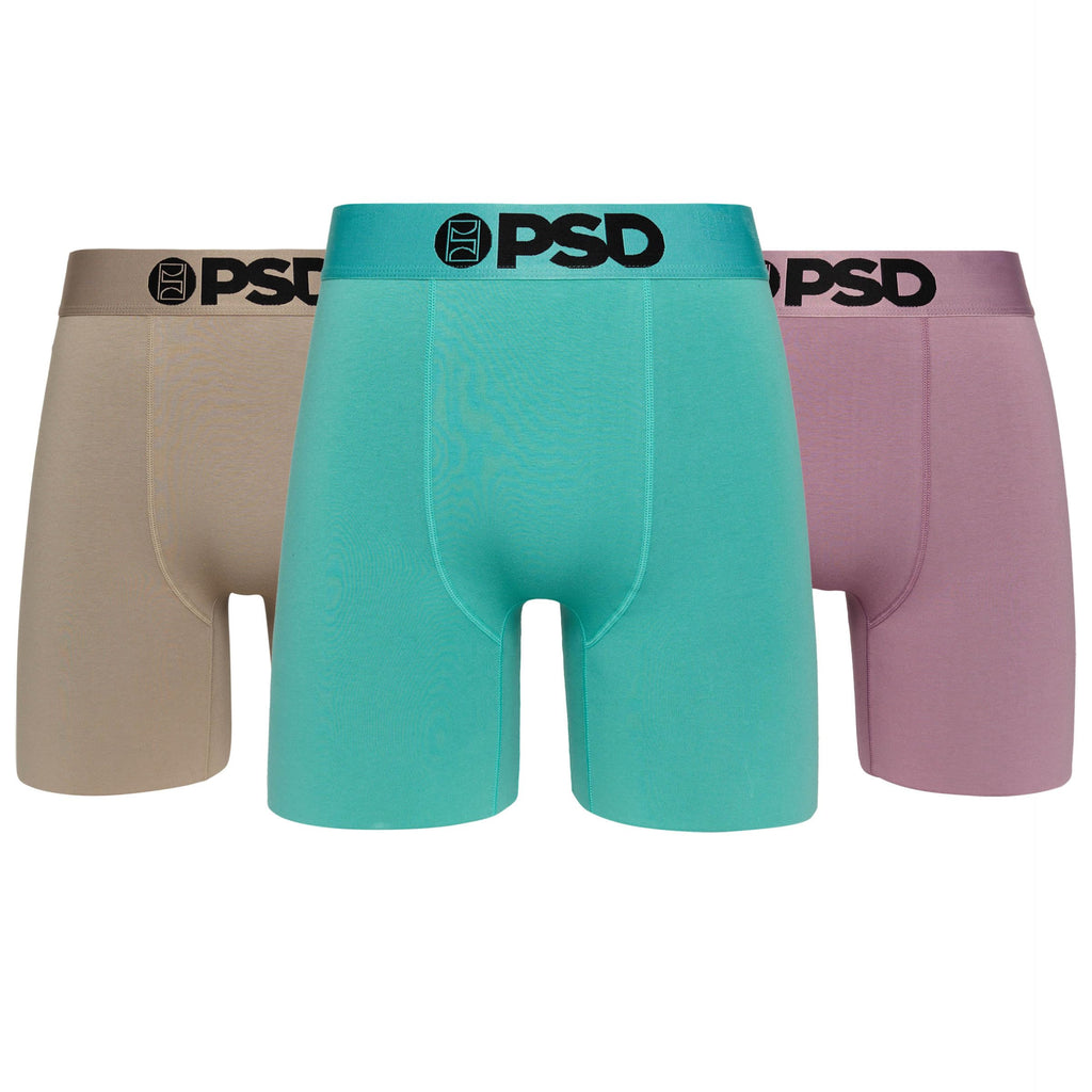 PSD Mens Boxer Briefs - Essentials Cotton 3-Pack, Standard Length Underwear Pack, Breathable Moisture Wicking Boxer Briefs for Men, XX-Large