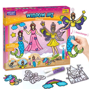 Imagimake Window Art Princess | Suncatcher Kit | Arts and Crafts for Kids Ages 8-12 | Girls Toys Age 6-8 | Easter Unicorn Gifts for Girls | 5 Year Old Girl Gift | 8 Year Old Girl Birthday Gift
