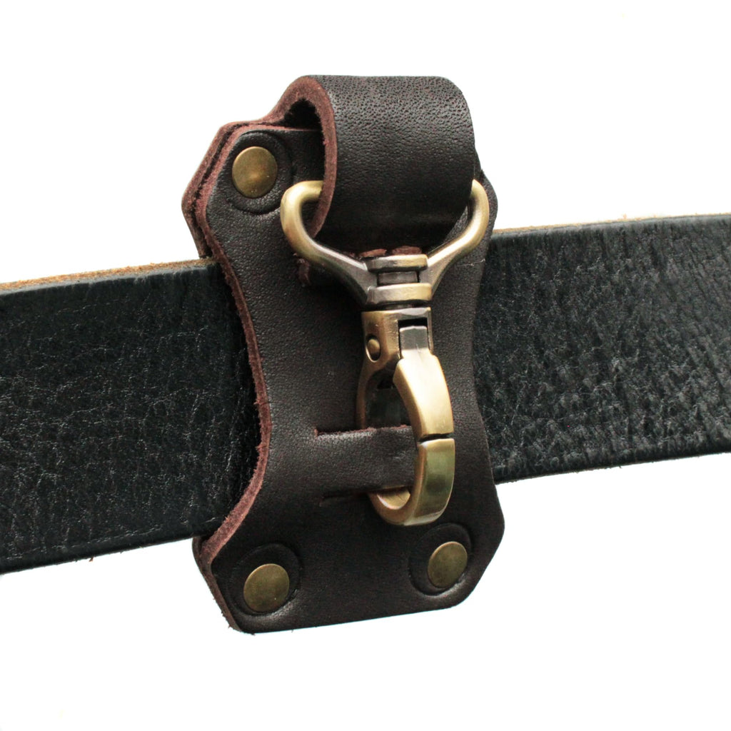 Orsus Handmade Leather Keychain with Spring Snap Hook, EDC Belt Keychain for Men Bikers, Rustic Key Chain Holder Clips