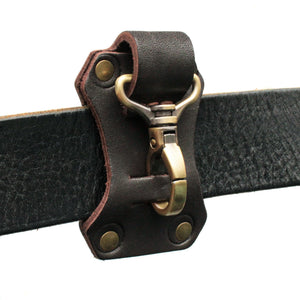 Orsus Handmade Leather Keychain with Spring Snap Hook, EDC Belt Keychain for Men Bikers, Rustic Key Chain Holder Clips