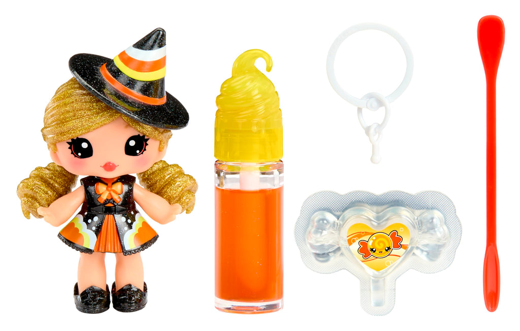 Yummiland x Halloween Lip Gloss Doll - Cassie Treats Includes DIY Lip Gloss + Keychain, Cosmetic Play, Seasonal Halloween Collectible, Ages 4+
