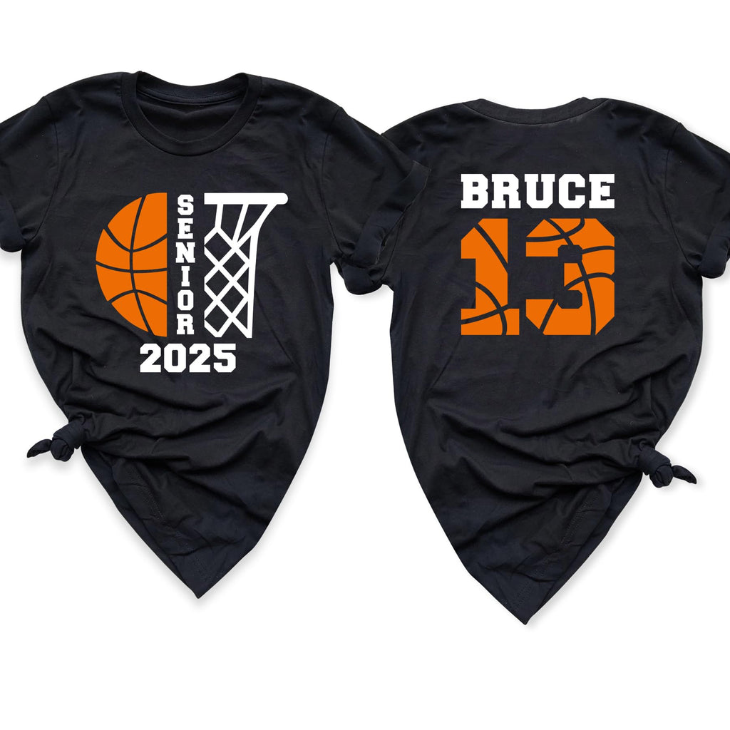 Custom Senior Basketball Shirt, Personalized Basketball Mom Shirt, Double-Sided Senior Night Shirt, Custom Team Name Year Number and Name, Game Day Gift for Moms