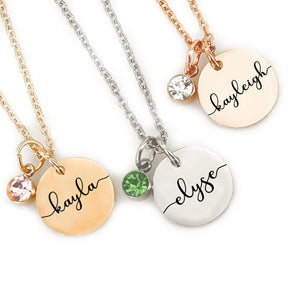 Personalized Birthstone Necklace | Custom Name Necklace | Girlfriend Gift | Friend Necklace for Women | Kinsley Birthstone Necklace Custom KINSLEY-BS-DISC