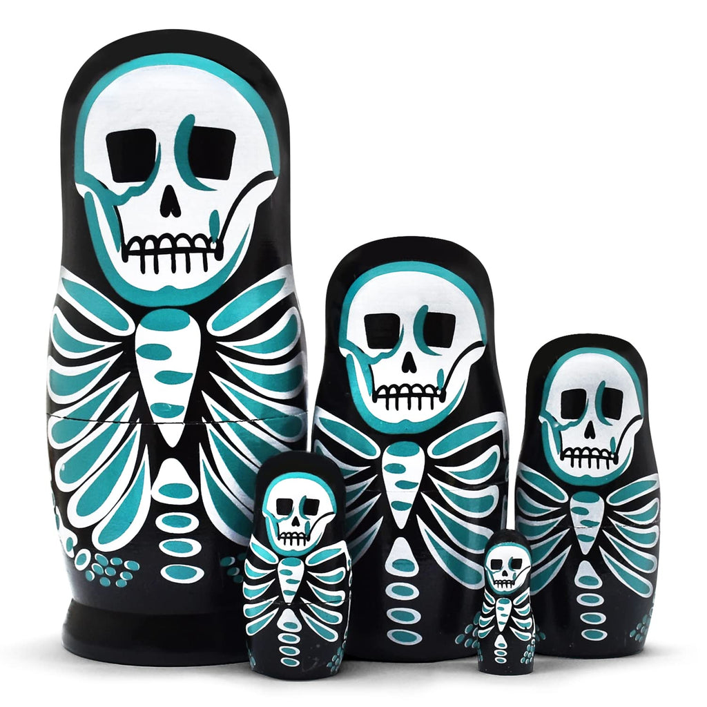 Nesting Dolls Wooden Russian Skull Matryoshka Dolls Gift for Halloween Toddler Kids Boys Girls Toys for Children Christmas Birthday