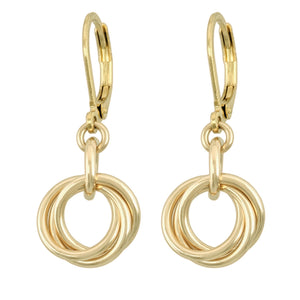 Petite 14K Gold?Filled Leverback Dangle Earrings - Lightweight Nickel?Free Hypoallergenic Design - Secure Clasp, USA Crafted, Everyday Dressy Minimalist Design - 1.25" L / 0.75" Drop / 0.5" W