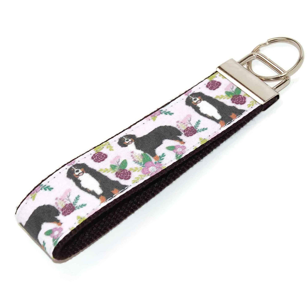 LiliesBoutique Bernese Mountain Dog Keychain Wristlet Key Fob