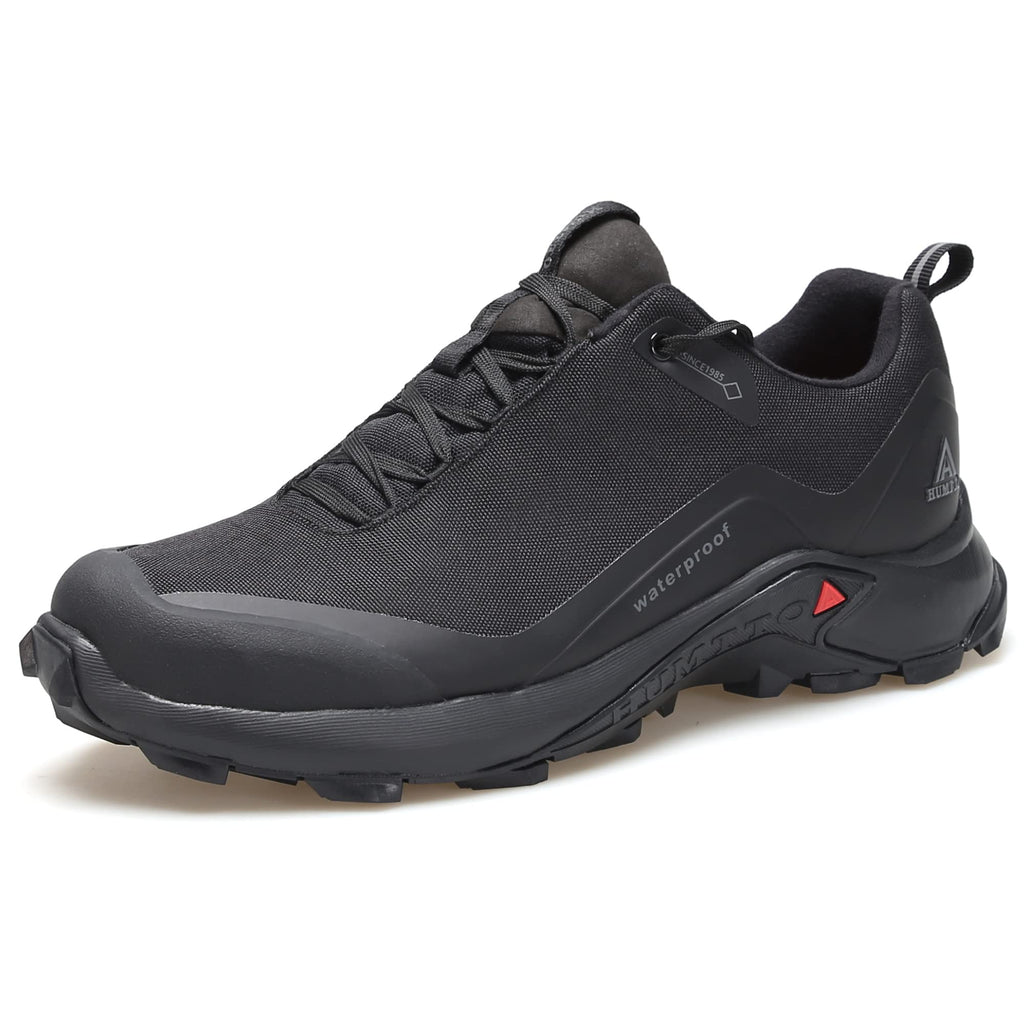 HUMTTO Men's All-Terrain Waterproof Hiking Shoes Lightweight Breathable Trekking Trails Shoes Anti Slip Outdoor Shoes 7.5 Black