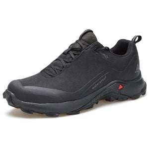 HUMTTO Men's All-Terrain Waterproof Hiking Shoes Lightweight Breathable Trekking Trails Shoes Anti Slip Outdoor Shoes 12 Black
