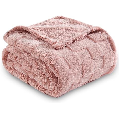 Yurhap Fleece Baby Blanket Heart Checkered Blanket, Ultra Soft Cozy Baby Blankets for Girls Boys, Fluffy Infant Toddler Newborn Receiving Blankets for Crib Stroller 30”×40” (Light Pink)
