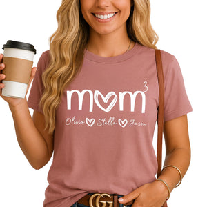 Personalized Handmade Mom Shirt – Custom Mother T-Shirt with Kids' Names, for Mama, Mom of 2 3 4 5 6 Outfit Heather Mauve