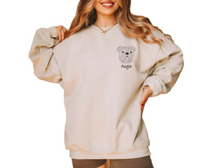 Up2ournecksinfabric Custom Dog Mom Sweatshirt - Women's Paw Sweatshirt - Christmas Sweatshirt Grey