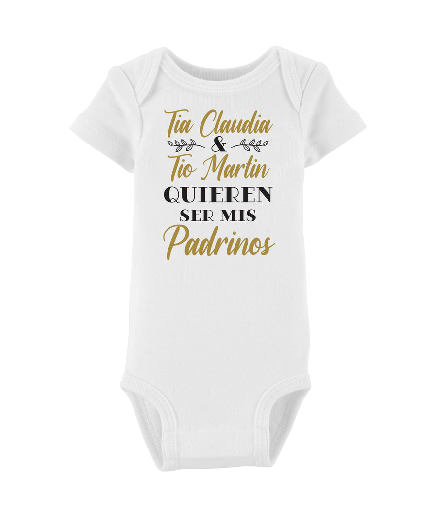 Quieren ser mis padrinos bodysuit - Madrina - Padrino - will you be my godparents - tio y tia quieren ser mis padrinos - godparents request - godparents purposal - baptism - bautizo