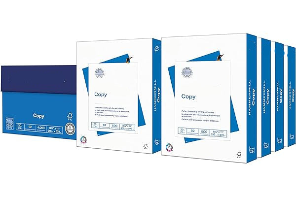 Hammermill copy paper boxes on a white background