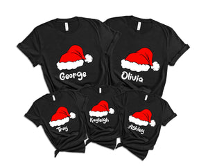 Custom Matching Family Christmas Shirts, Match The Fam Name Shirts, Xmas Gifts Whole Group, Holiday Party Shirt, Office Party Costumes Black