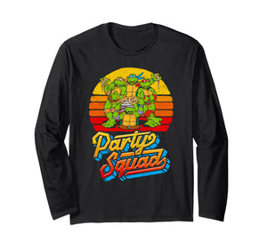 Party Squad! TMNT Vintage 80s Pizza Friends Distressed Long Sleeve T-Shirt