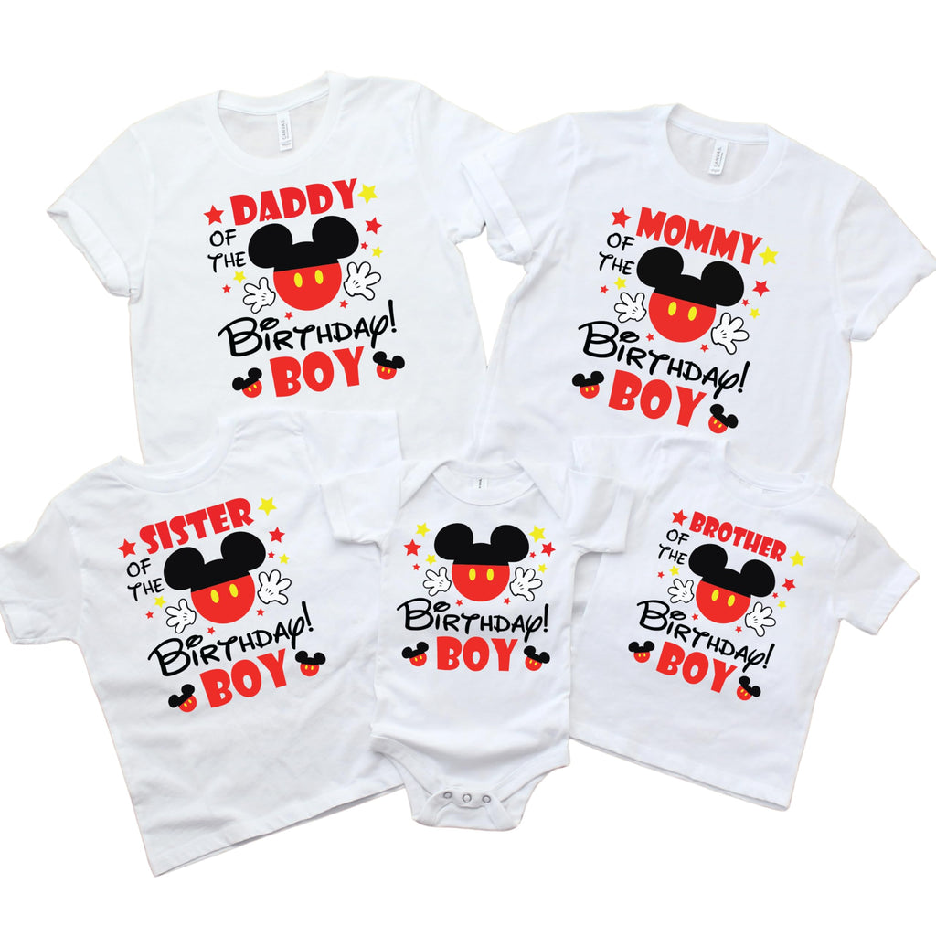 Birthday Boy Mouse Ear Shirt Matching Vacation Bday Squad Shirts for Family Custom Bday Tshirts for Toddler Adult and Youth Multicolor