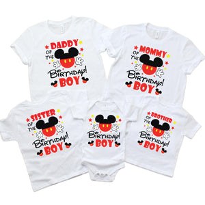 Birthday Boy Mouse Ear Shirt Matching Vacation Bday Squad Shirts for Family Custom Bday Tshirts for Toddler Adult and Youth Multicolor
