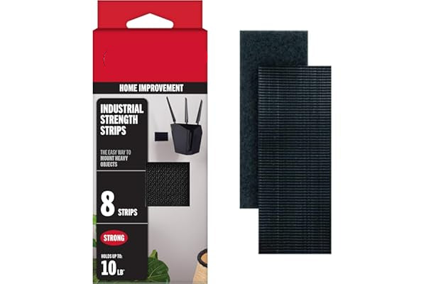 Velcro industrial strength strips packaging with two strips displayed on a white background