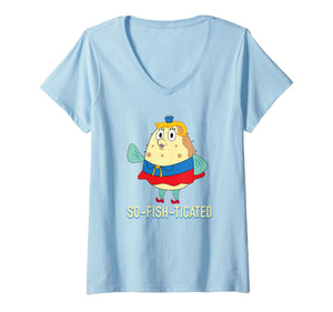 Womens Mrs. Puff is So-Fish-ticated V-Neck T-Shirt