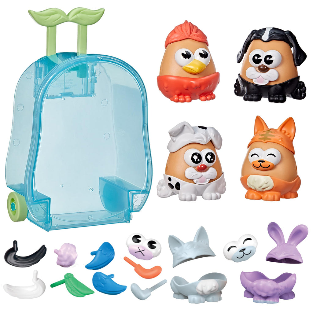 Potato Head Pet-Tato Tots, Pet-Themed Set with 31 Parts and Pieces Plus Rolling Carry Case, Toddler and Preschool Toys for Girls and Boys 2 and Up