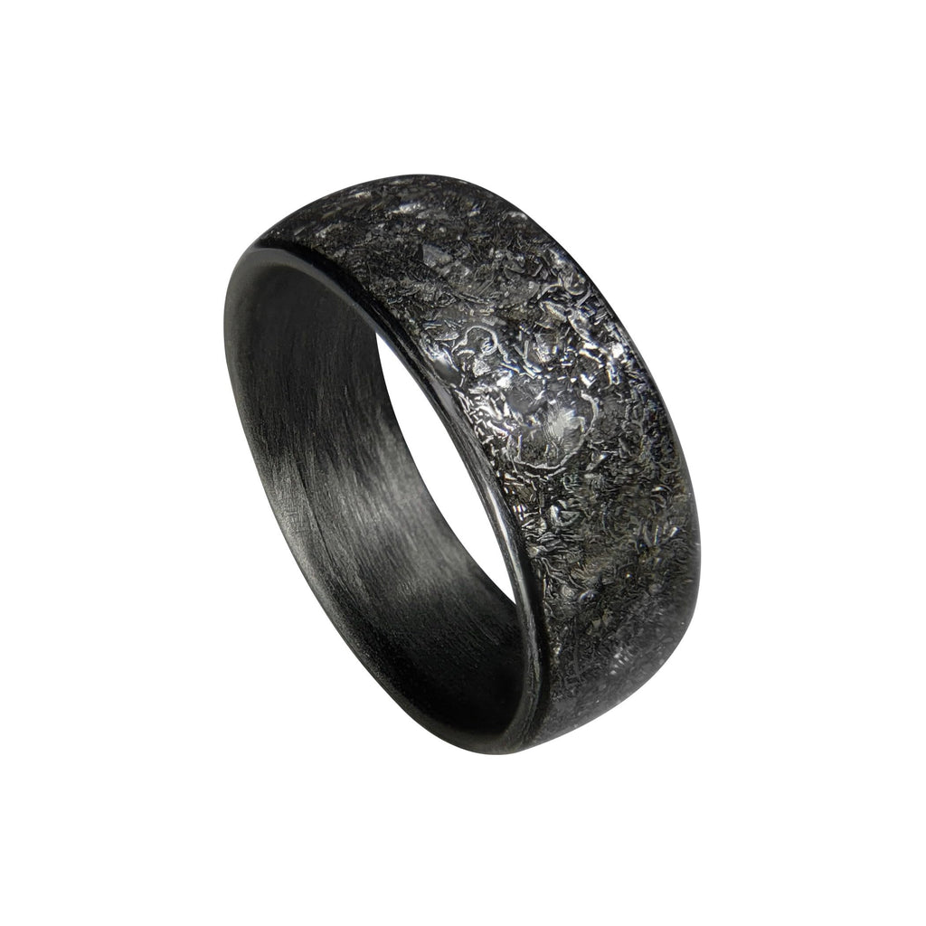 Gibeon Meteorite Carbon Fiber Mens Wedding Ring - sizes 4-16 - Custom bandwidths - Made in USA - Waterproof