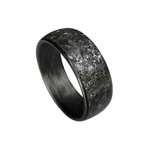 Gibeon Meteorite Carbon Fiber Mens Wedding Ring - sizes 4-16 - Custom bandwidths - Made in USA - Waterproof