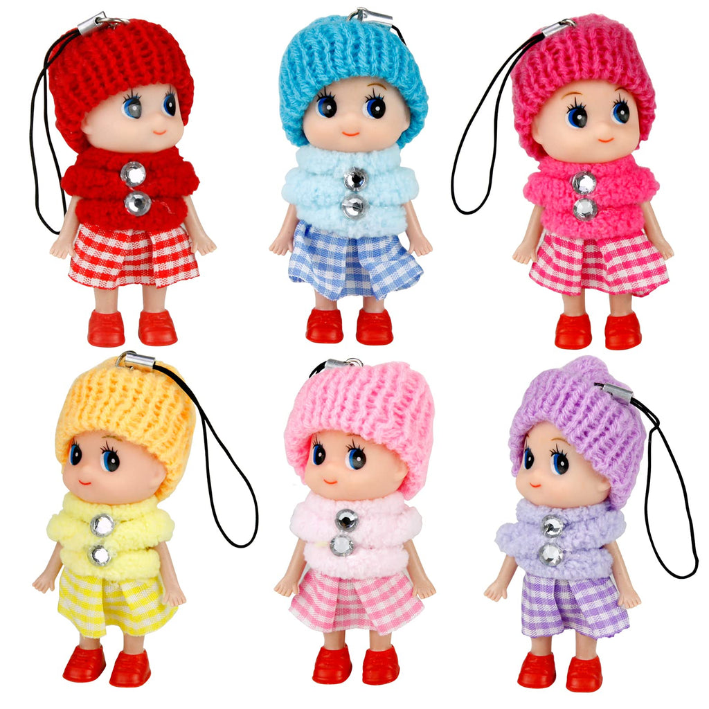 Sealive 6 PCS Small Dolls Girls - 3 Inch Fashion Dollhouse Dolls Princess - Mini Doll Surprise Gift For Kids- Little Dolls Decoration Accessories Wearing Miniature Clothes & Shoes Outfit Toys For Girl