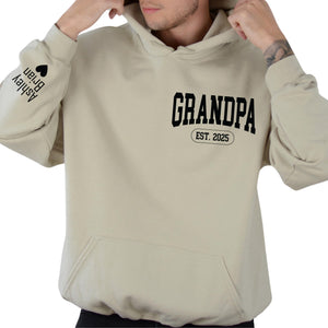 Hee-Roes Custom Grandpa Sweater with Grandkids Names on Sleeve Personalized Grandpa Sweatshirt Grandpa Hoodies for Men New Grandpa Gifts Est Pullover
