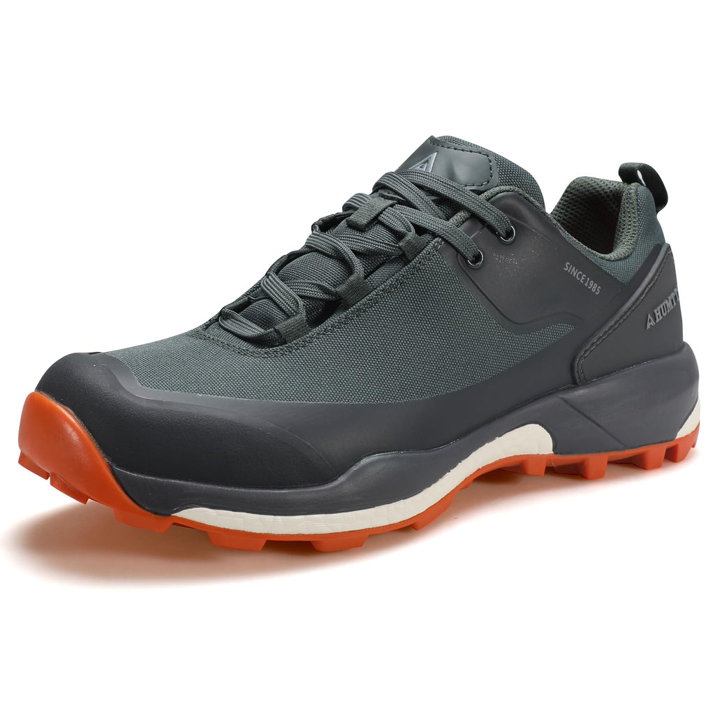 HUMTTO Men's Hiking Shoes - Waterproof Trekking Trail Footwear Lightweight Breathable Outdoor Work Sneakers 8 Grey