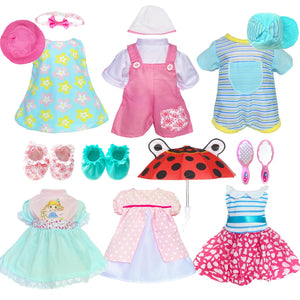 12 Pcs Set Handmade Baby Doll Clothes Dress Outfits Costumes for 12 13 14 15 inch Doll?Doll Hat Umbrella Mirror Comb Girl Christmas Birthday Gift for Little Girl