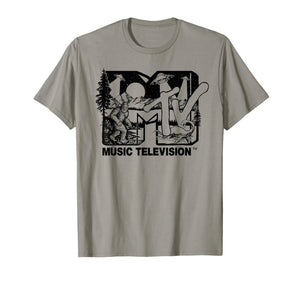 Mademark x MTV - Cryptid-Filled MTV Logo Feat. Bigfoot, UFO, & Nessie Outline T-Shirt