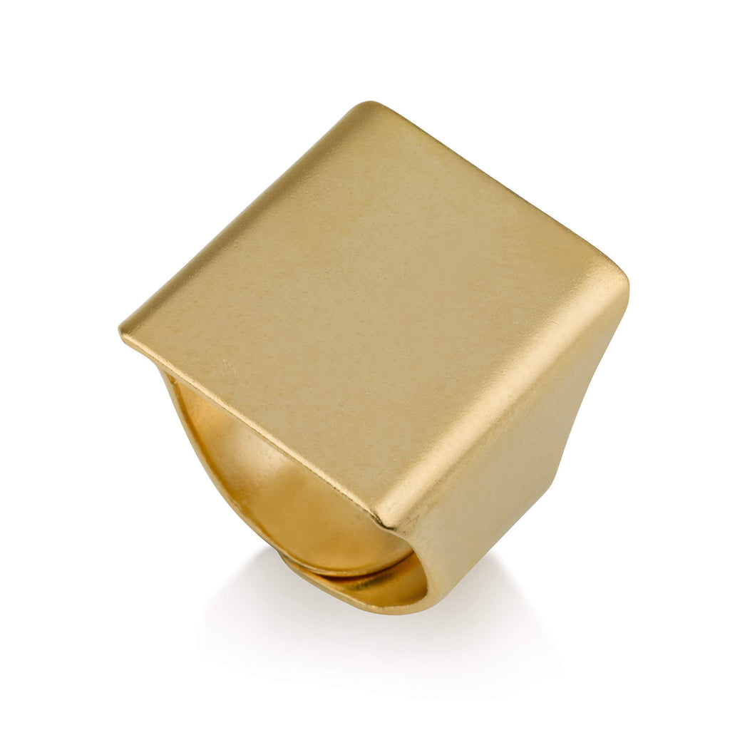 Simple Gold Geometric Rings for Women, Square Fashion Ring, Band Everyday Ring Jewelry
