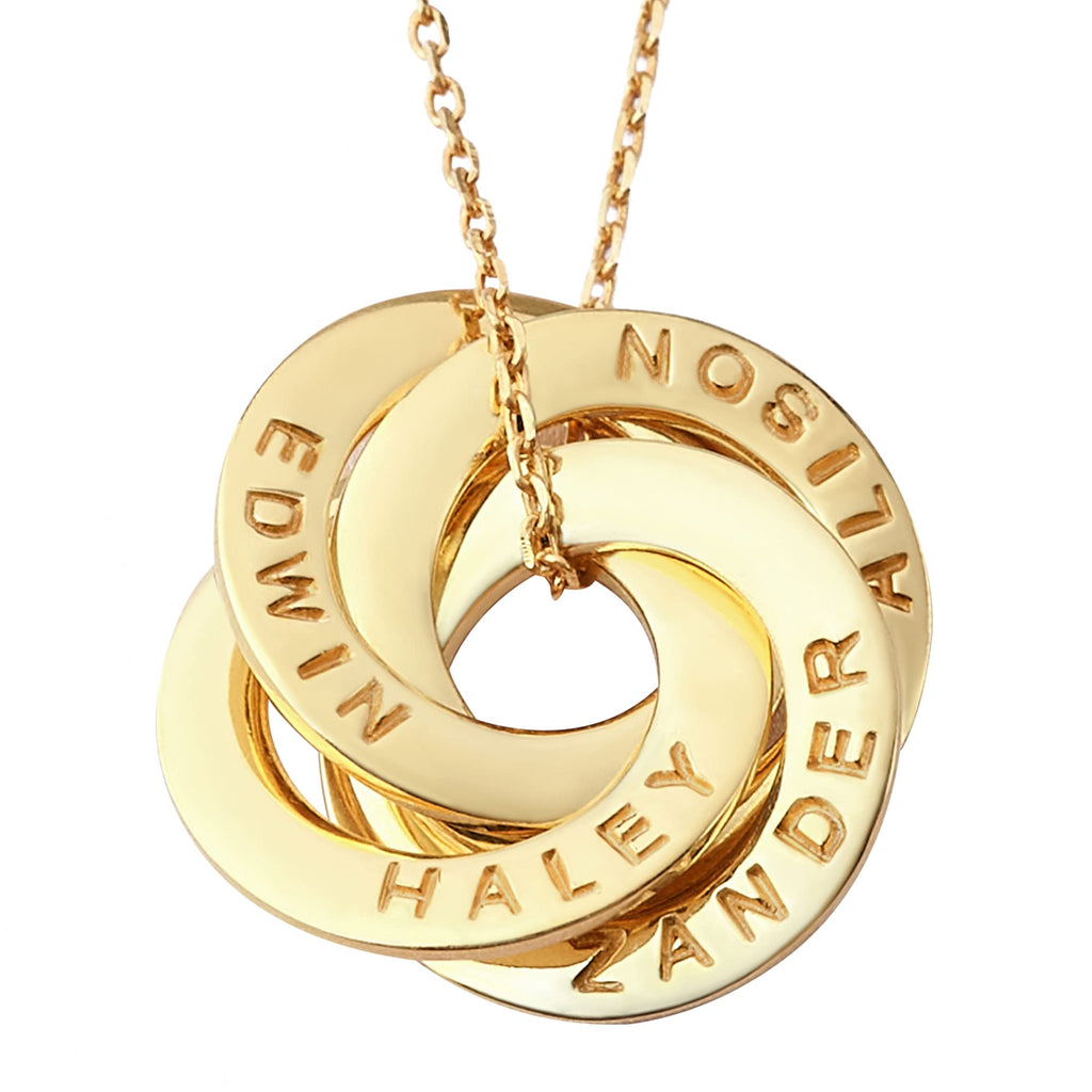 Centime Grandma Necklace with Grandkids Names, Pesonalized Names Necklace, Jewelry Gift for Mom, Ring Necklace, Gift for Grandmother, 925 Sterling Silver 18K Gold Plated