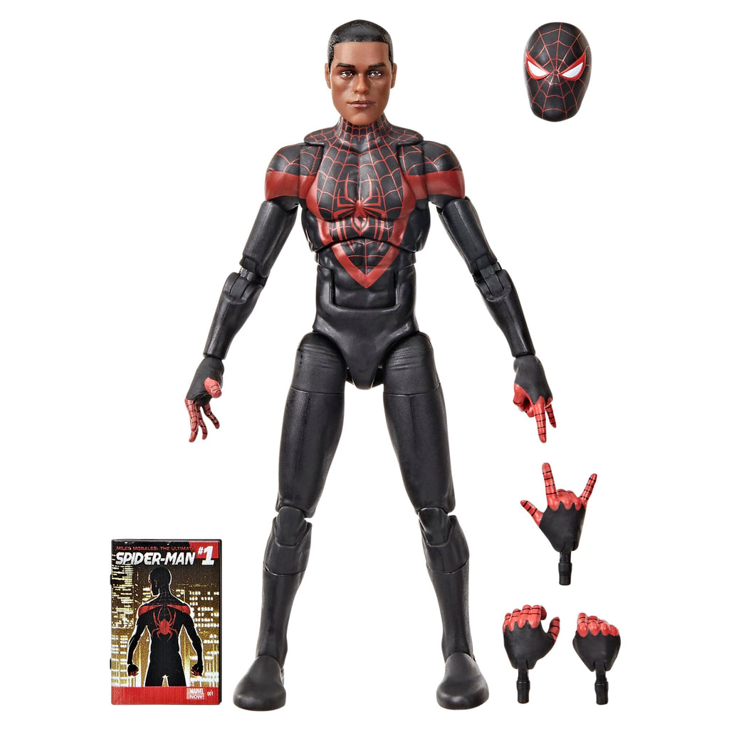 Marvel Legends Series Ultimate Miles Morales, Spider-Man Comics-Inspired Collectible 6-Inch Scale Action Figure with Character-Sized Comic Accessory