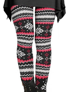 Phophila Christmas Outfits for Women Legging Pants Full Length Winter White and Red Striped Fair Isle Xmas Print S