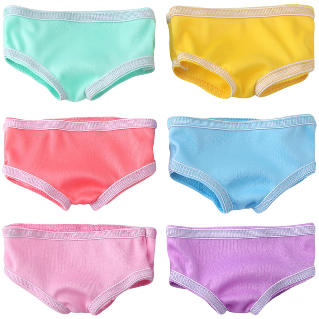 6 Pairs Doll Underpants Accessories Underwear Diapers for 16-18 Inch Baby Dolls, Doll Clothes Compatible with Most Brands 18" Dolls