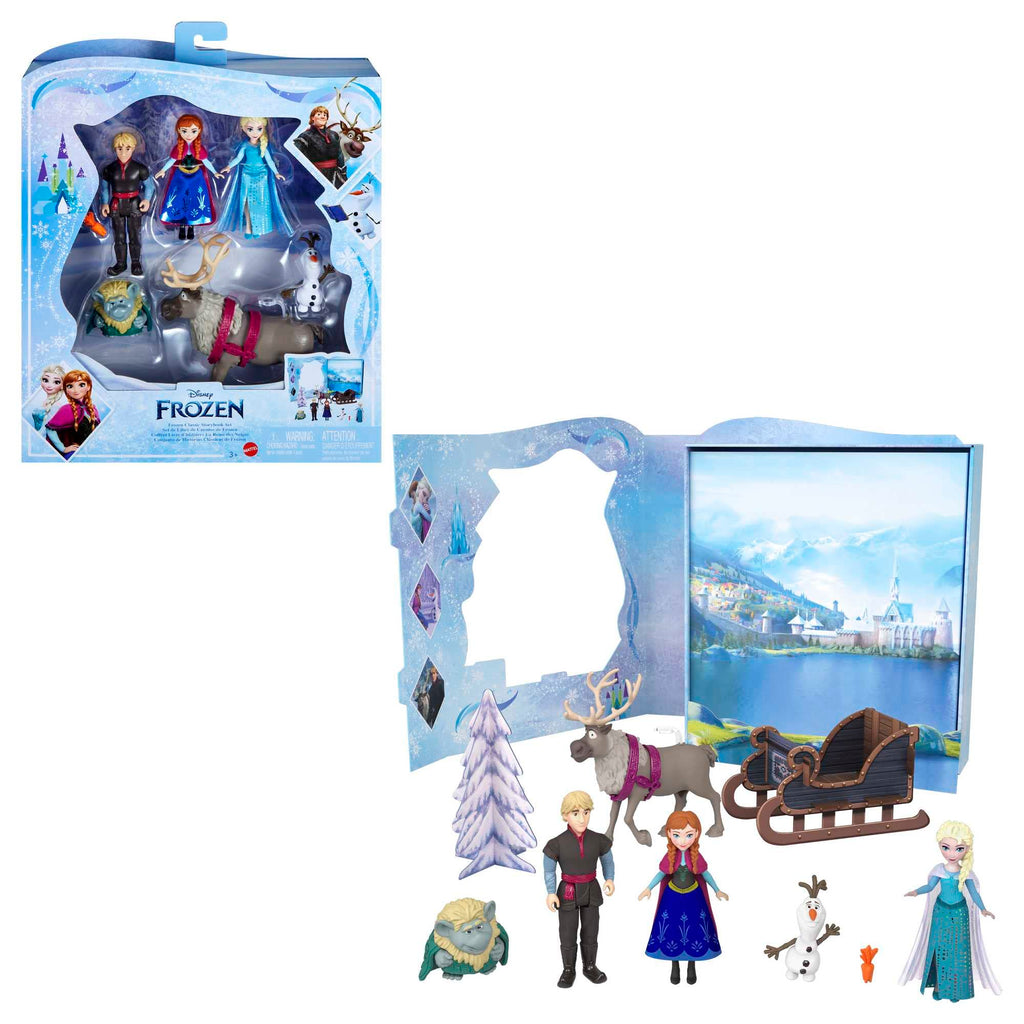 Mattel Disney Frozen Toys, Frozen Story Pack with 6 Key Characters, Small Dolls, Figures and Accessories Inspired by Disney Frozen Movies, Gifts for Kids