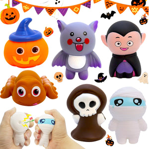Halloween Toys for Kids, Rubber Bath Toy Cute Floating Squeaky 3in Rubber Ghost for Shower, Classroom Carnival Prizes, Cake Decoration Party Favors for Toddlers(6 Pcs)